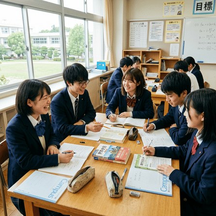 教室で学び合う生徒たちの様子
